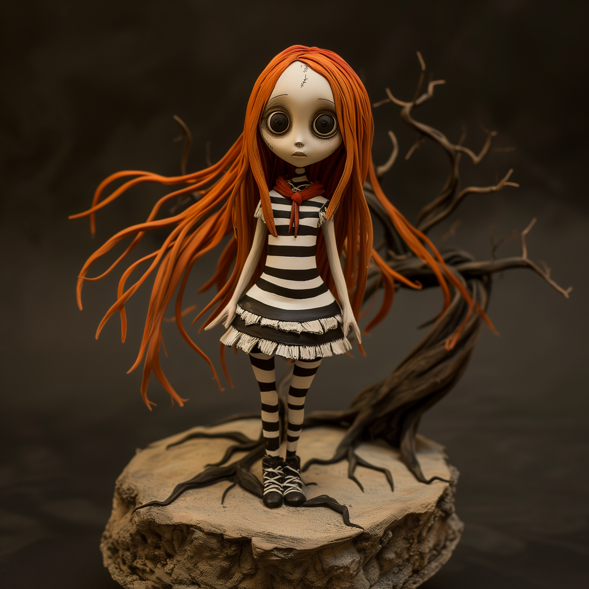 terracota ginger girl in tim burton style.png